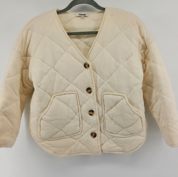 Madewell Quilted Sweater Jacket Merino Wool - Picture 6 of 11
